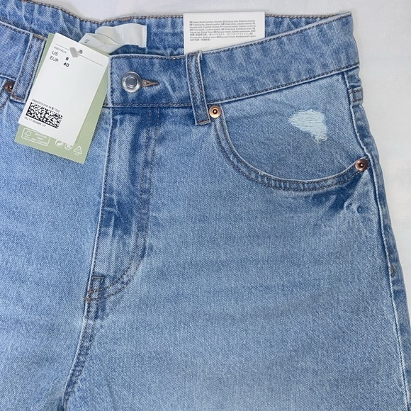 Women’s NWT H&M light blue‎ denim cut off high waisted jean shorts size 8 - Picture 6 of 12